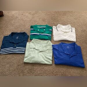 5 Polo bundle Nautica and GAP Polo Shirt Set - Blue, Green, White